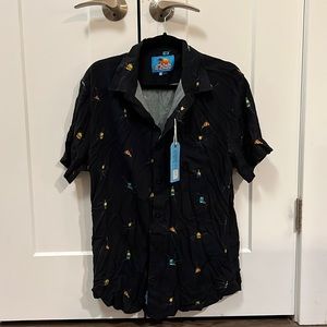 Balls Beachwear Electric Pizza Button Up Shirt 
L / Black